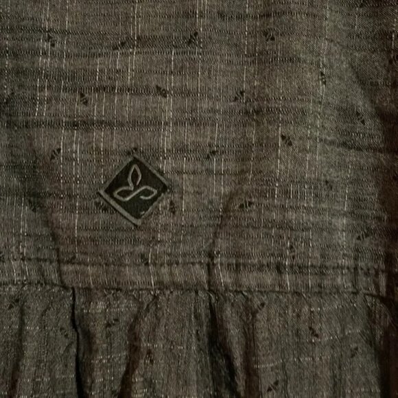 EUC PrAna Short Sleeve Button Up Shirt Charcoal Gray Mens M - Picture 5 of 5